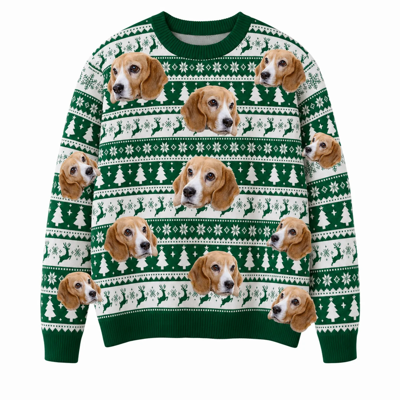 Placeholder preview of an all-over Fair Isle sweater